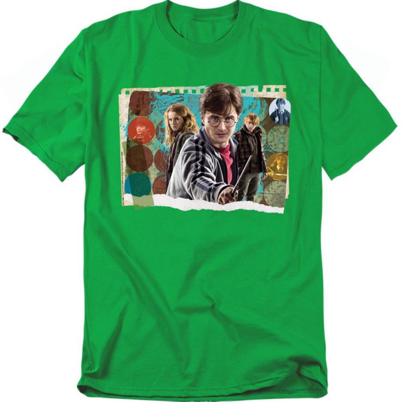 Men's Harry, Hermoine, And Ron Photo Collage T Shirt