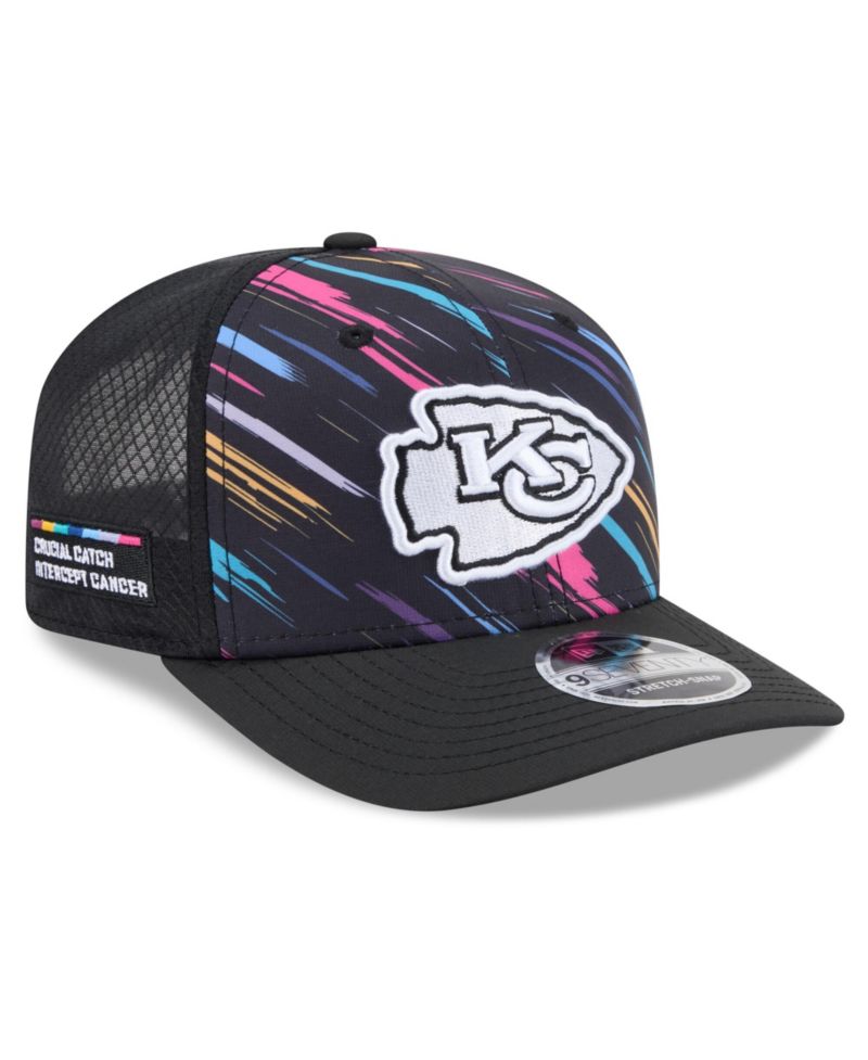 Men's Black Kansas City Chiefs 2026 NFL Cruical Catch 9SEVENTY Adjustable Trucker Hat