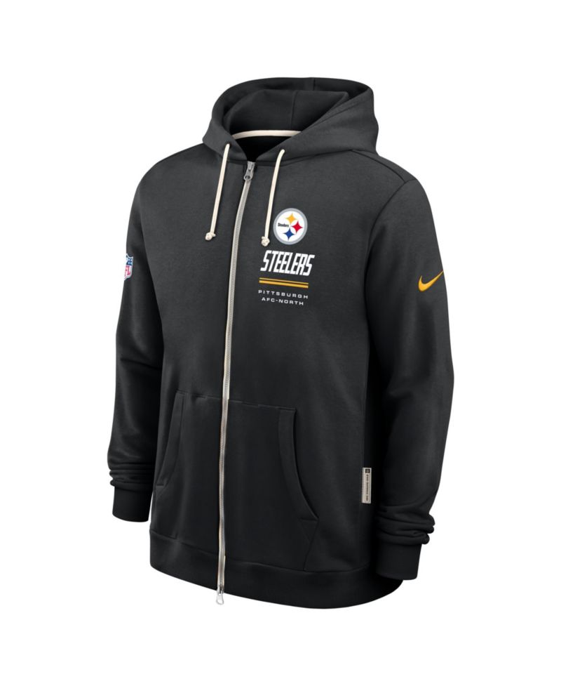 Men's Black Pittsburgh Steelers Sideline Standard Issue Quarterback Scramble Dri-FIT Full-Zip Hoodie