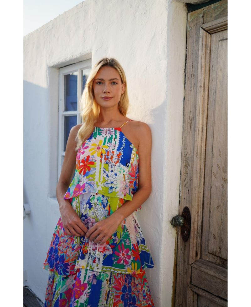 Women's Flowing Tiered Skirt Maxi Dress