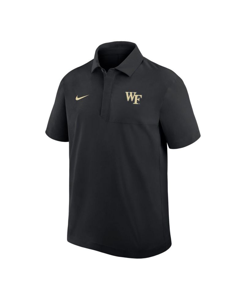 Men's Black Wake Forest Demon Deacons Woven Dri-FIT Polo Shirt