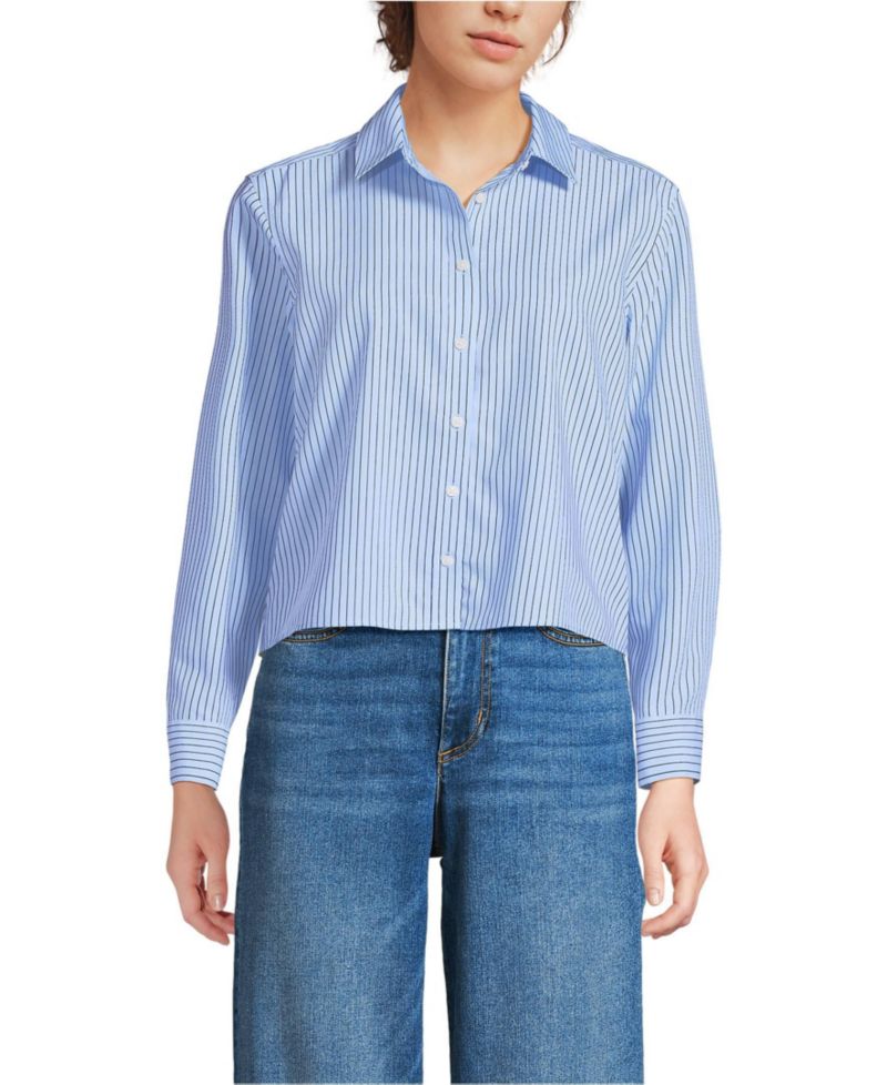 Women's No Iron Boxy Cropped Shirt