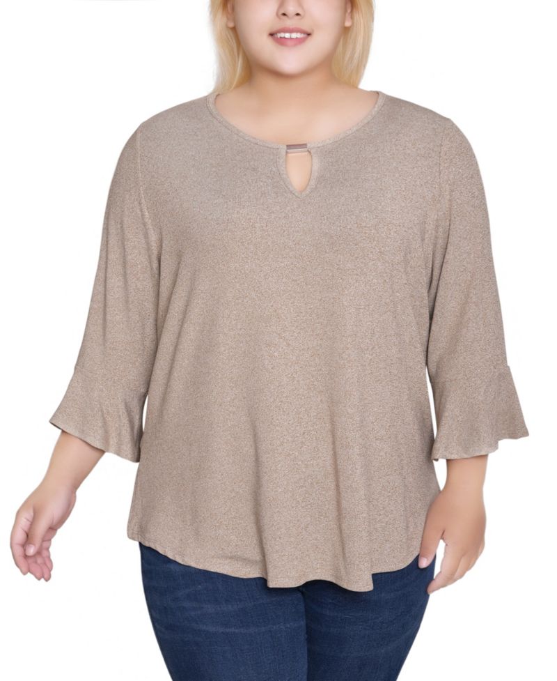 Plus Size 3/4 Bell Sleeve Top