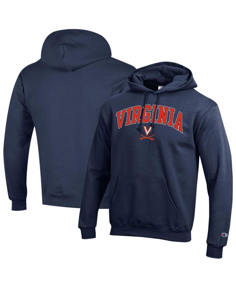 Men's Navy Virginia Cavaliers Arched Logo Fleece Pullover Hoodie