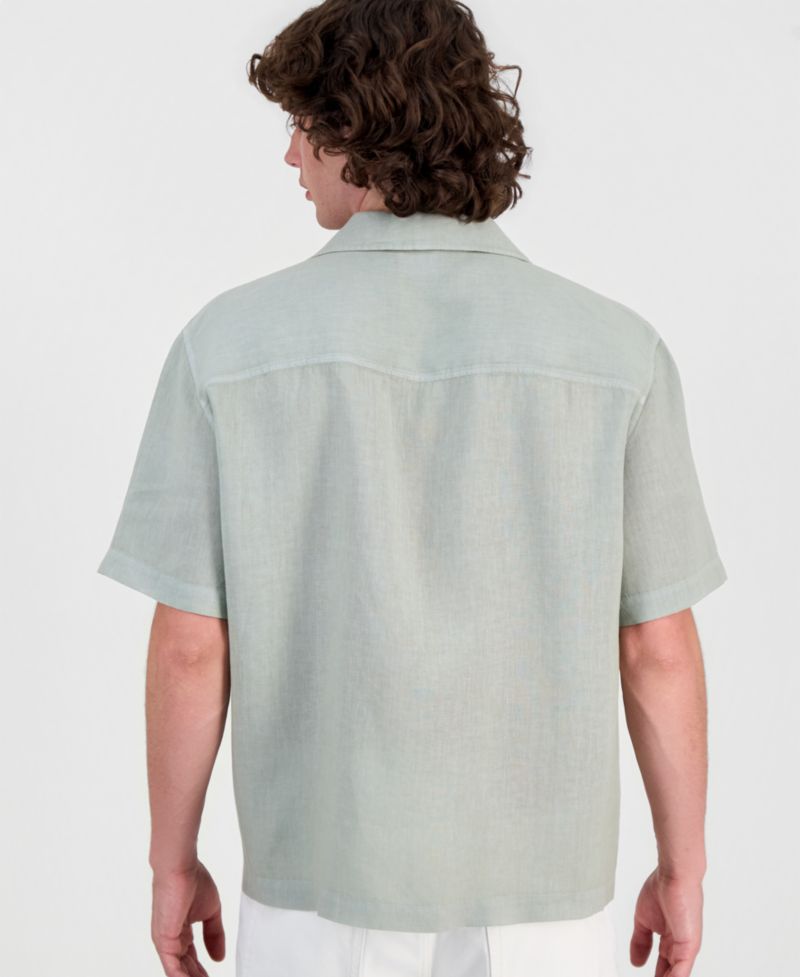 HUGO by Men's Exolino Short-Sleeve Linen Shirt