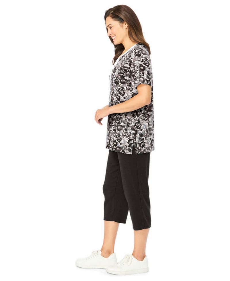 Plus Size Within 2-Piece Tunic and Capri Set