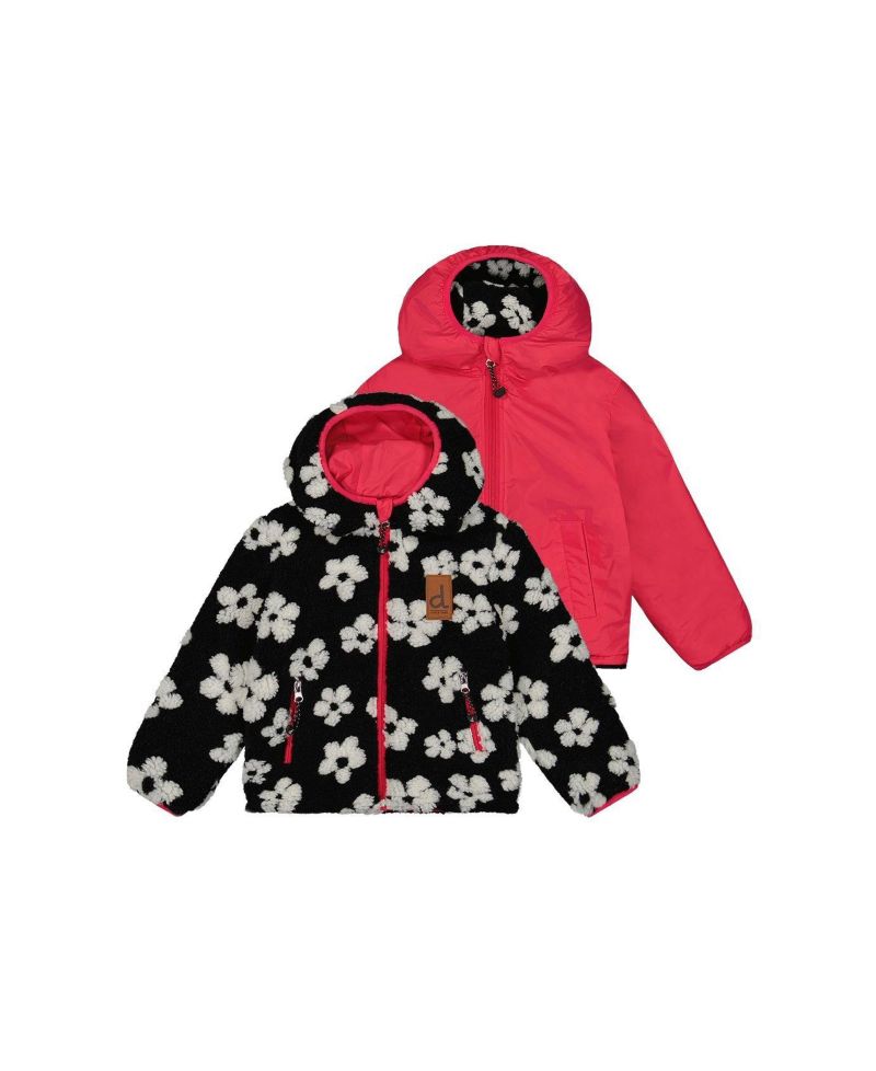 Big Girls Reversible Mid-Season Jacket Printed Flowers