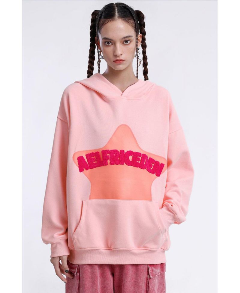 Women's Vintage Embroidery Eden Star Pullover Hoodie