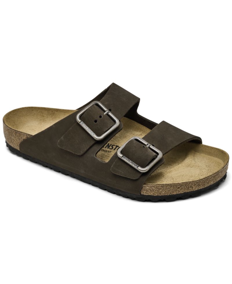 Men's Arizona Wire Buckle Two-Strap Nubuck-Leather Sandals from Finish Line