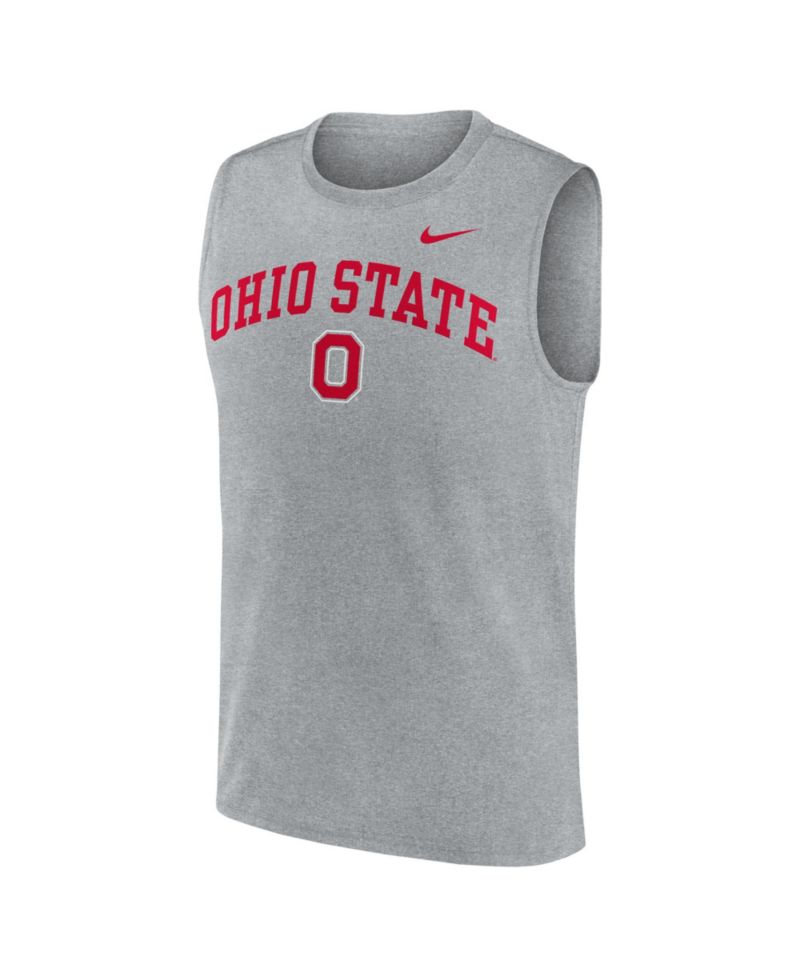 Men's Heather Gray Ohio State Buckeyes Primetime Legend Arch Dri-FIT Muscle Tank Top