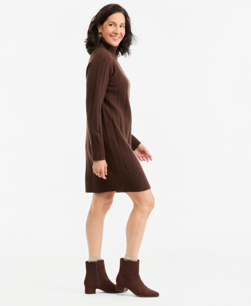 Petite Luxsoft Long-Sleeve Turtleneck Sweater Dress, Macy's Exclusive