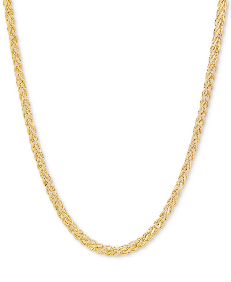 Wheat Link 24" Chain Necklace (2-1/2mm) in 18k Gold-Plated Sterling Silver or Sterling Silver