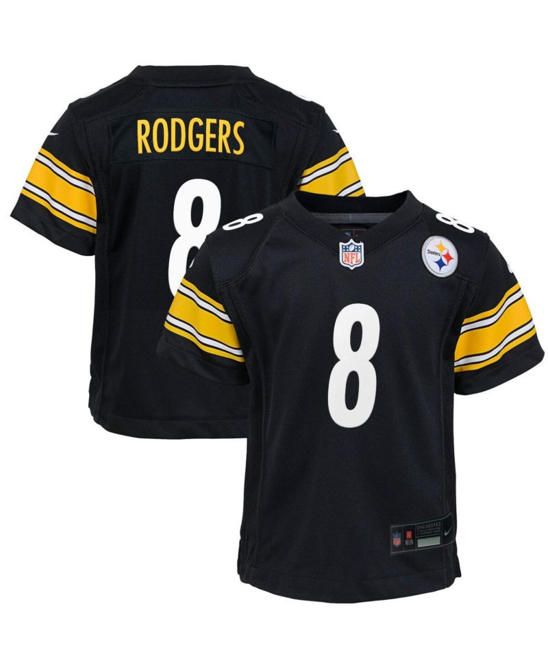 Big Boys and Girls Aaron Rodgers Black Pittsburgh Steelers Game Jersey