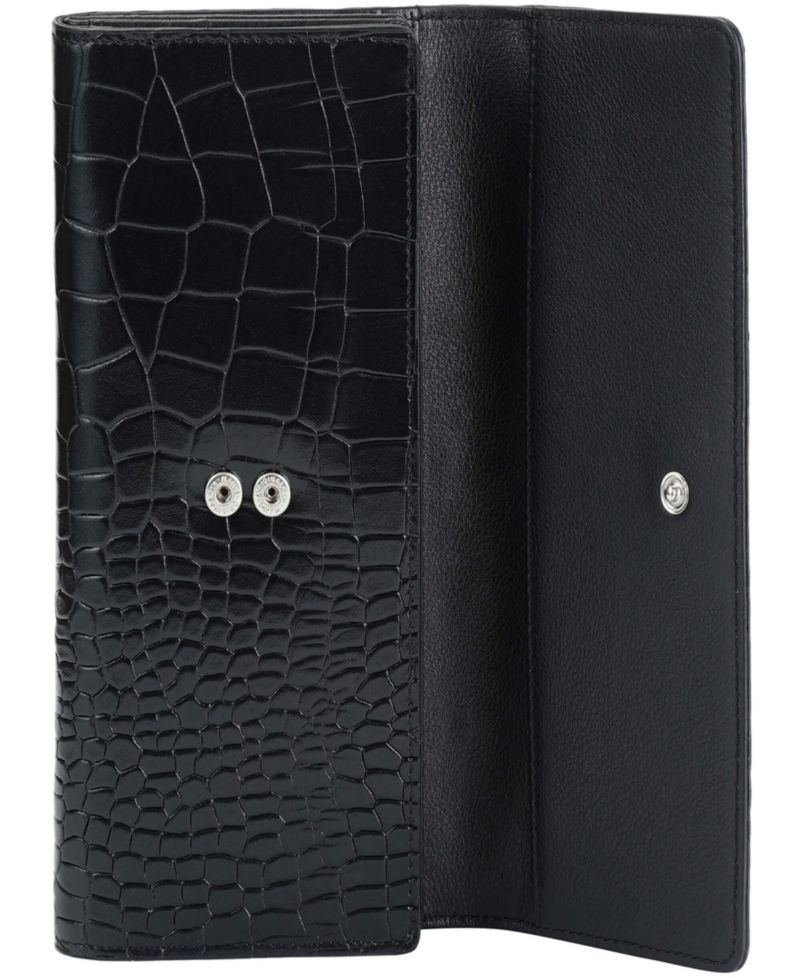 Women's Croco2 RFID Secure Quad Fold Wallet