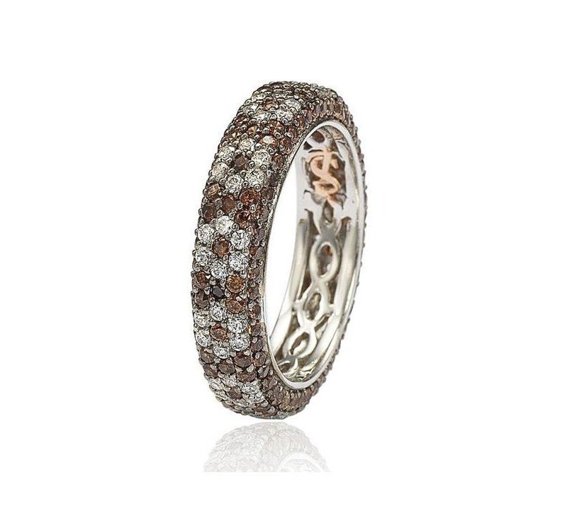 Suzy Levian Sterling Silver Cubic Zirconia Eternity Band Ring