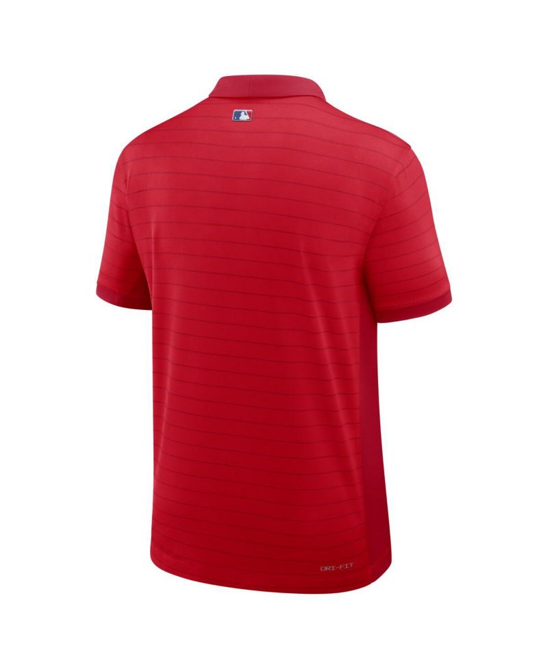 Men's Red Philadelphia Phillies Authentic Collection Striped Victory Dri-FIT Polo Shirt