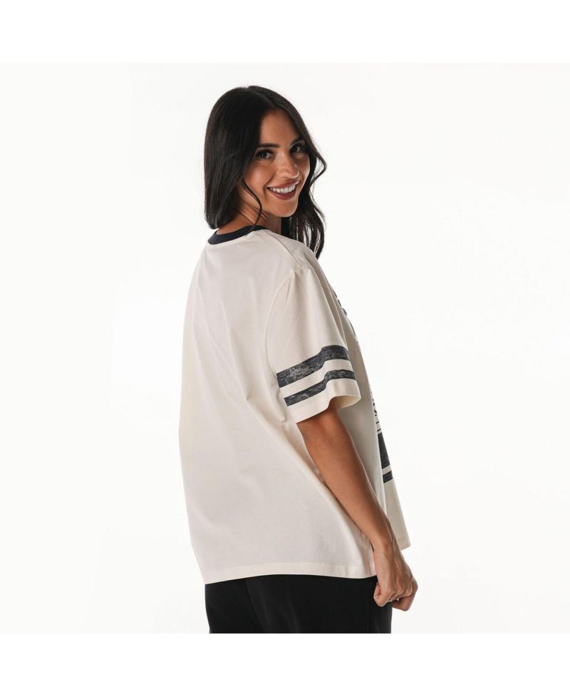 Women's Cream Dallas Cowboys Drop Shoulder Oversized Boyfriend T-Shirt