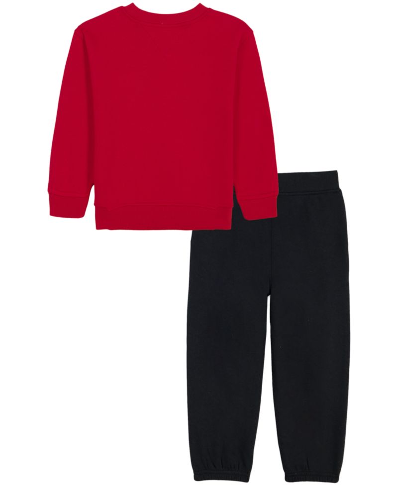Boys' 2T-7 Fleece Long-Sleeve Striped Sweatshirt and Joggers, 2-Piece Set