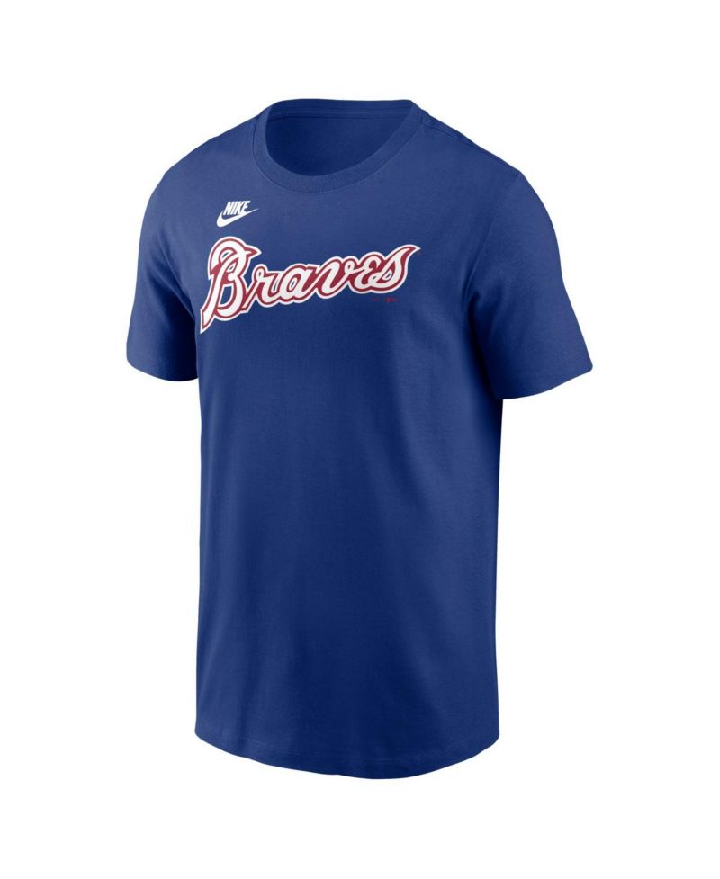 Men's Hank Aaron Royal Atlanta Braves Cooperstown Collection Name & Number T-Shirt
