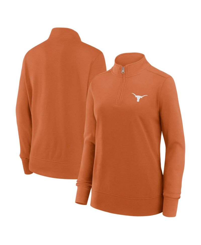 Women's Texas Orange Texas Longhorns Velocity French Terry Quarter-Zip Jacket
