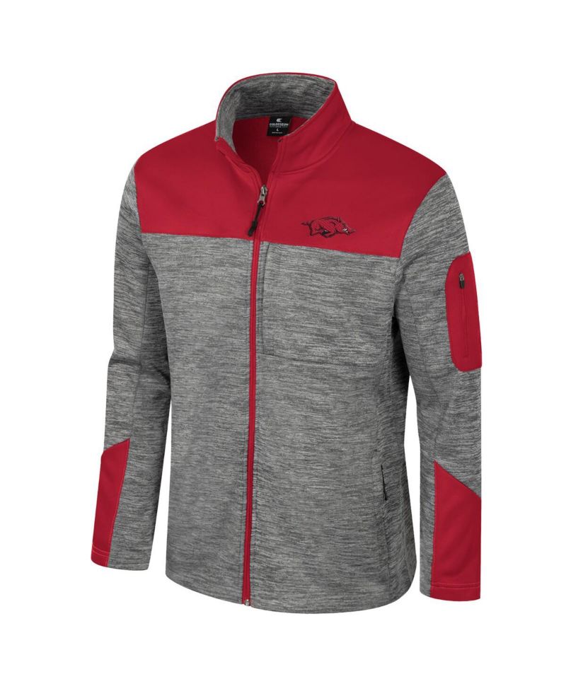 Men's Gray/Cardinal Arkansas Razorbacks Guard Full-Zip Jacket