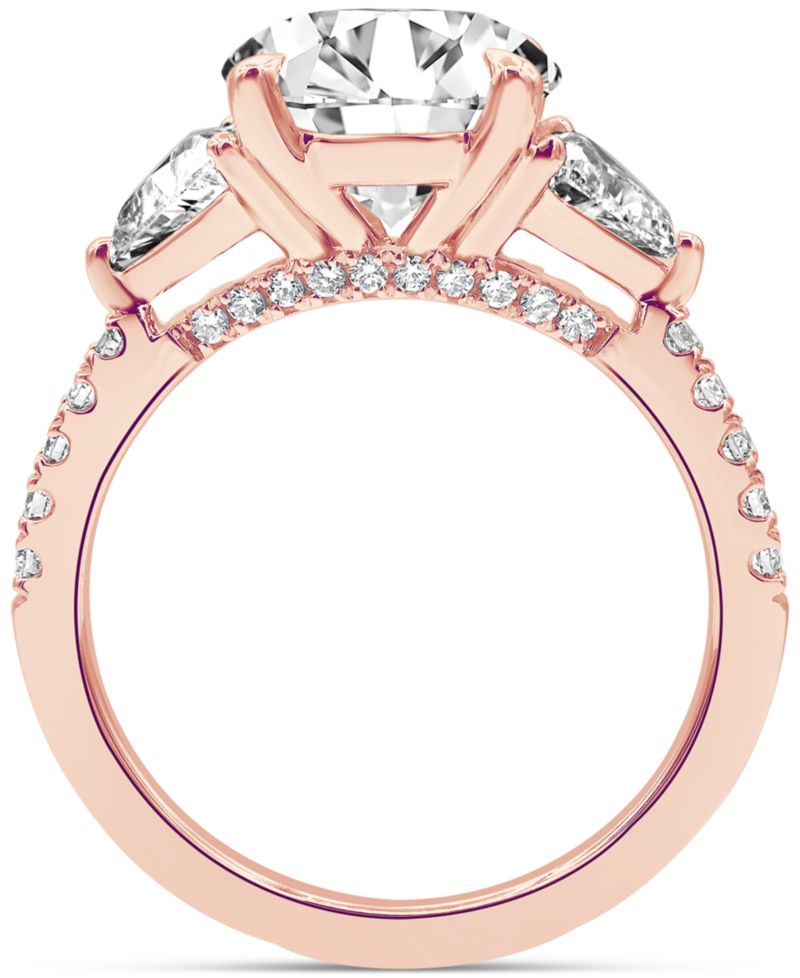Certified Lab Grown Diamond Round Three Stone Bridal Set (4-1/4 ct. t.w.) in 14k Gold