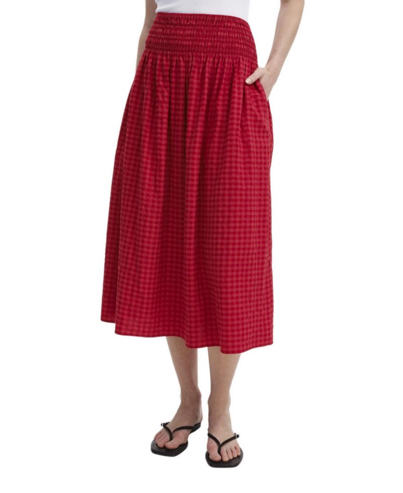 Women's Vanessa Gingham Seersucker Midi Skirt