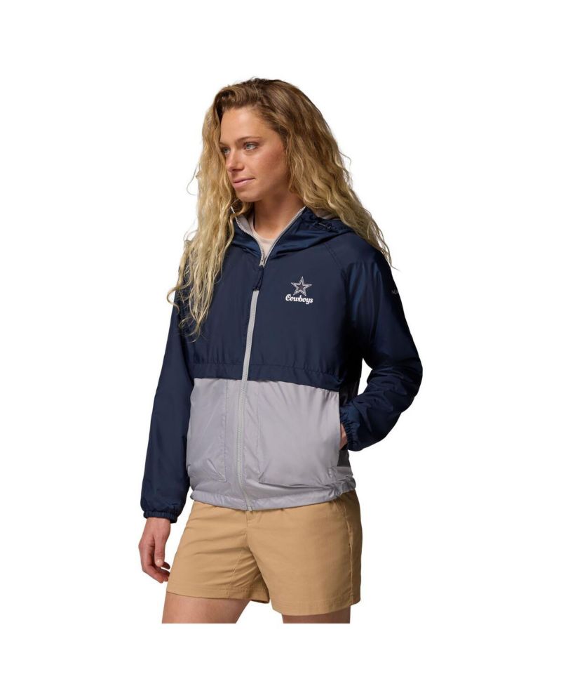 Women's Navy/Gray Dallas Cowboys Spire Hoodie Windbreaker Jacket