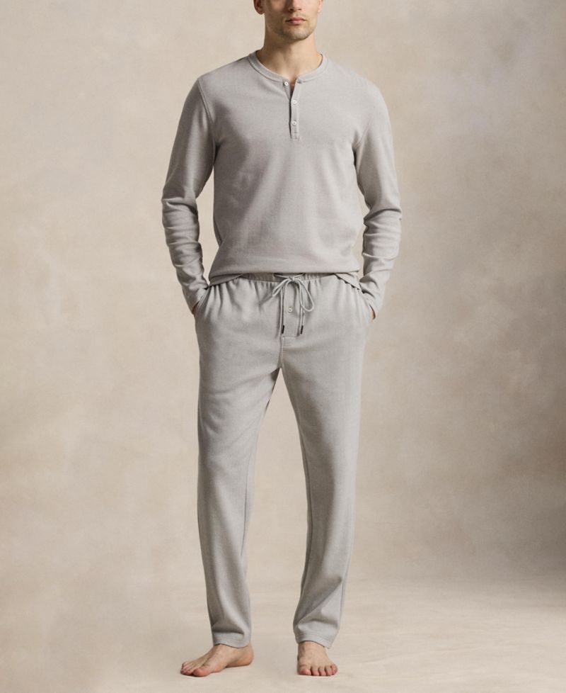 Men's Herringbone Henley Pajama T-shirt