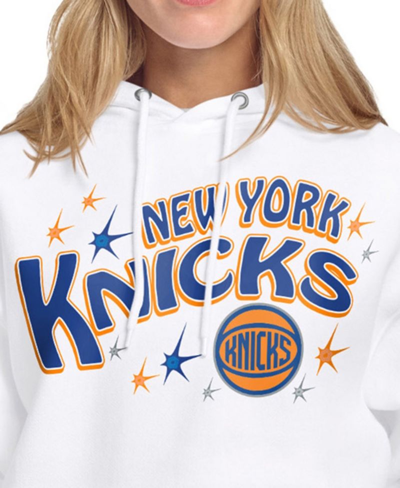 Women's White New York Knicks Fireworks Fleece Hoodie