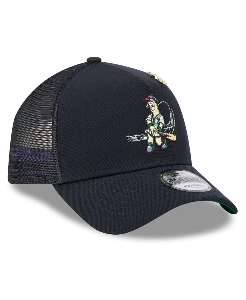 Men's Navy Atlanta Braves 2025 Big League Chew A-Frame 9FORTY Adjustable Trucker Hat
