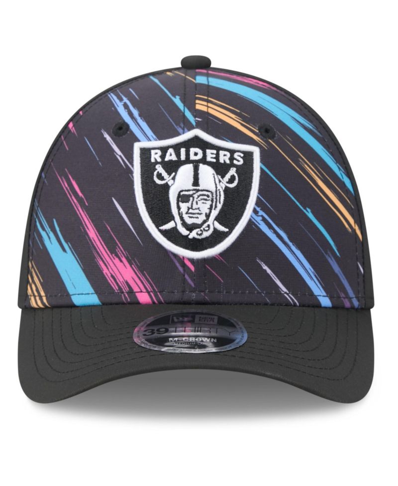 Men's Black Las Vegas Raiders 2026 NFL Cruical Catch 39THIRTY M-Crown Stretch Hat
