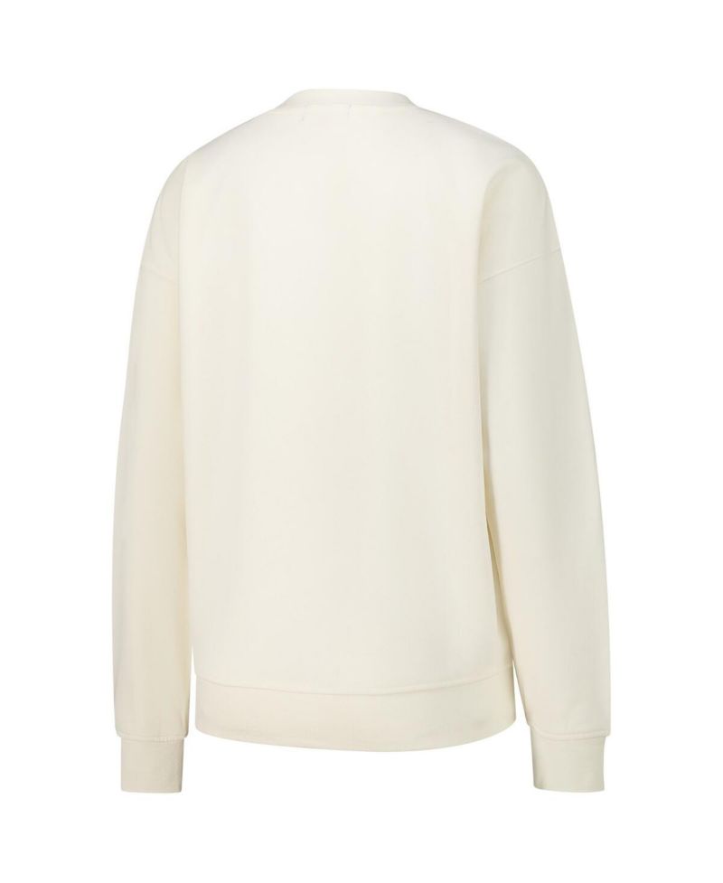 Women's Cream Chicago Bulls Oversprayed Pullover Sweatshirt
