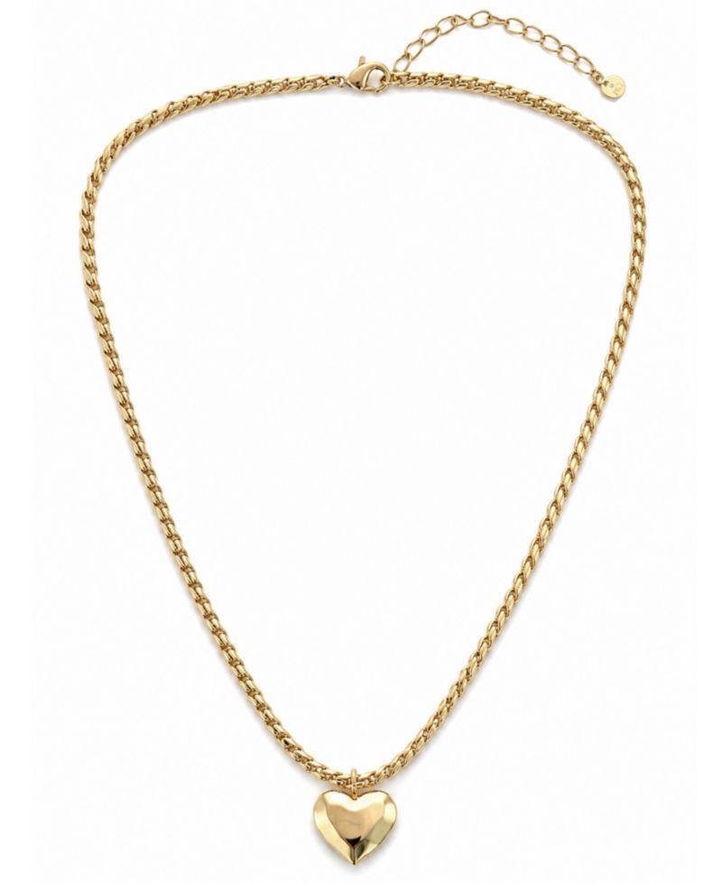 18k Gold Plated Brass Heart Pendant Necklace