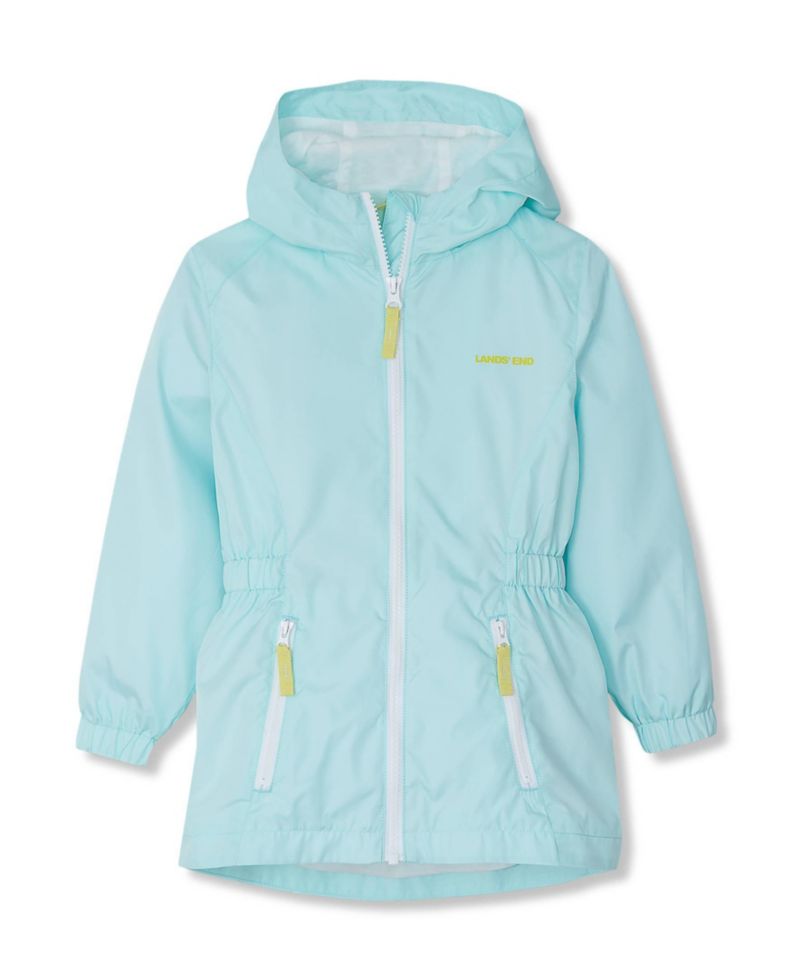 Girls Hooded Water Resistant Rain Jacket