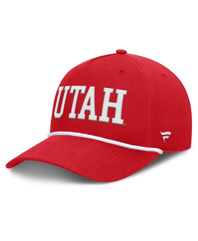 Men's Red Utah Utes Foul Ball Rope Adjustable Hat