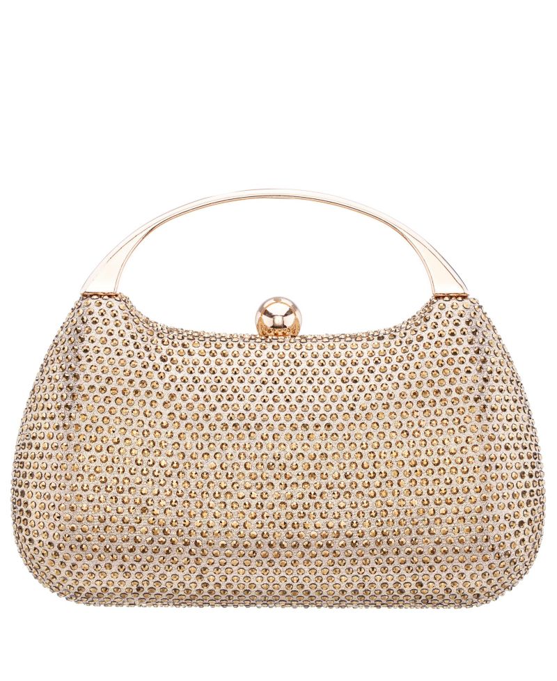 Crystal Minaudiere with Metal Handle