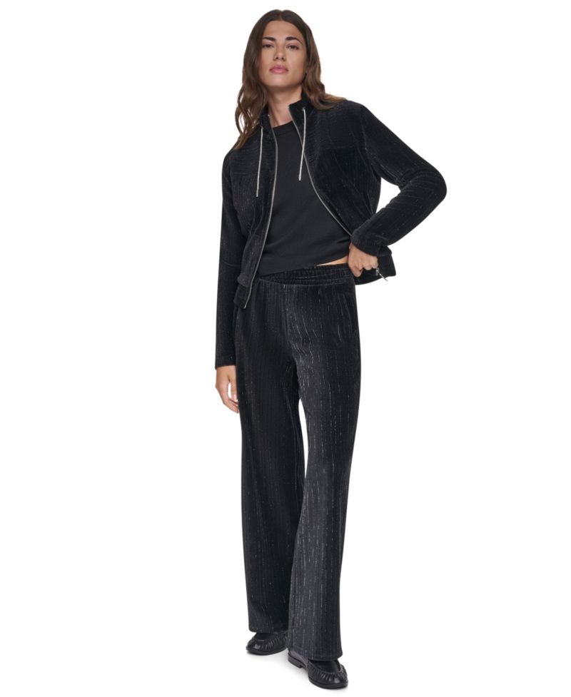 Women's Long-Sleeve Lurex Velvet Jacket