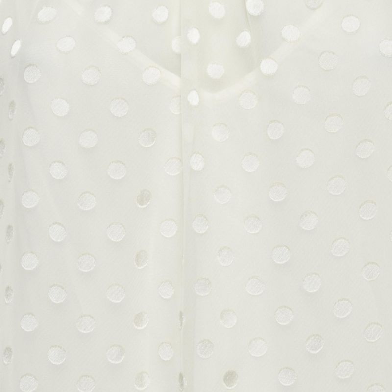 Women's Dotted Crepe Fil Coupe Pleat Detail Top