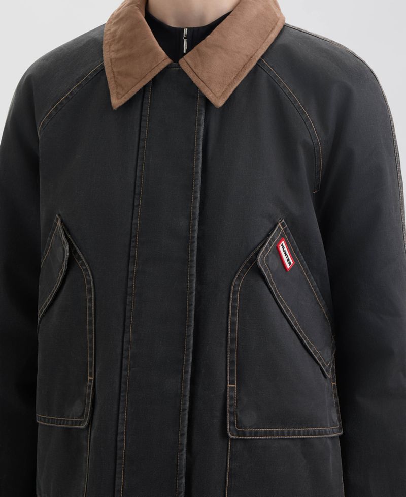 Women's Short Faux Fur-Lined Waxed Jacket
