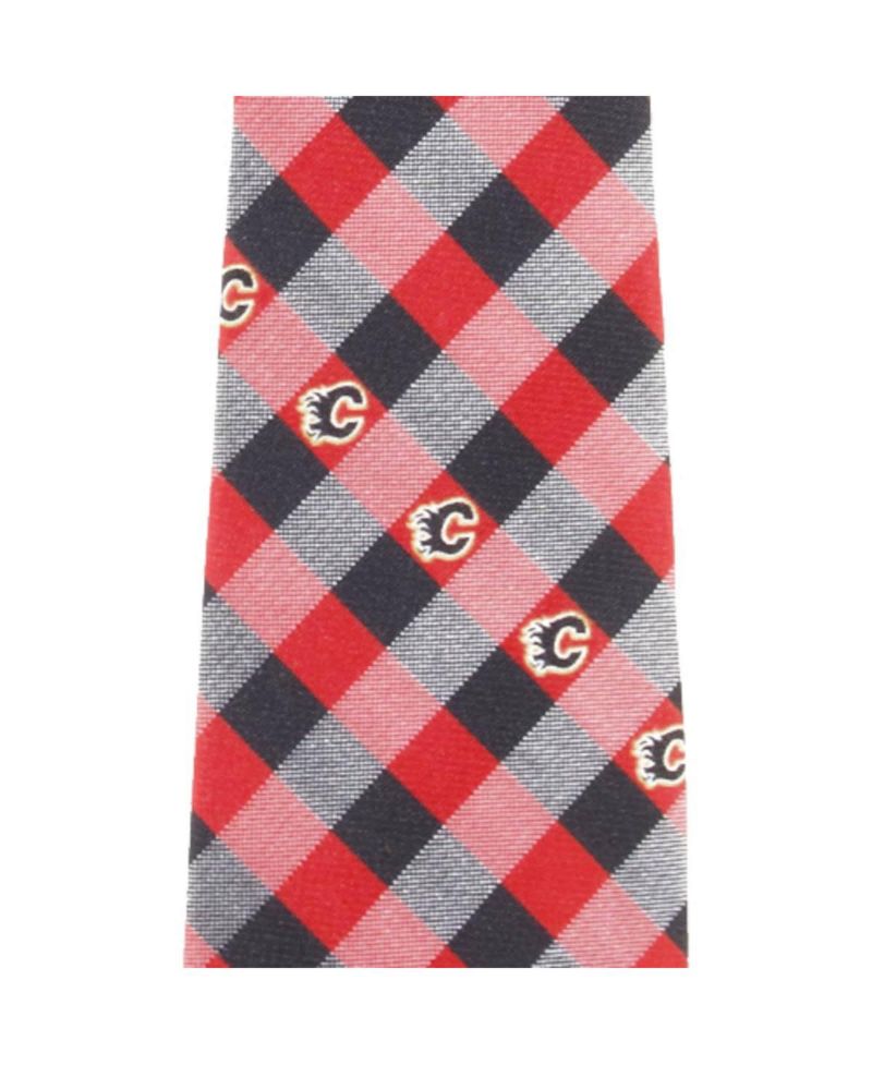 Men's Calgary Flames Woven Poly Check Tie