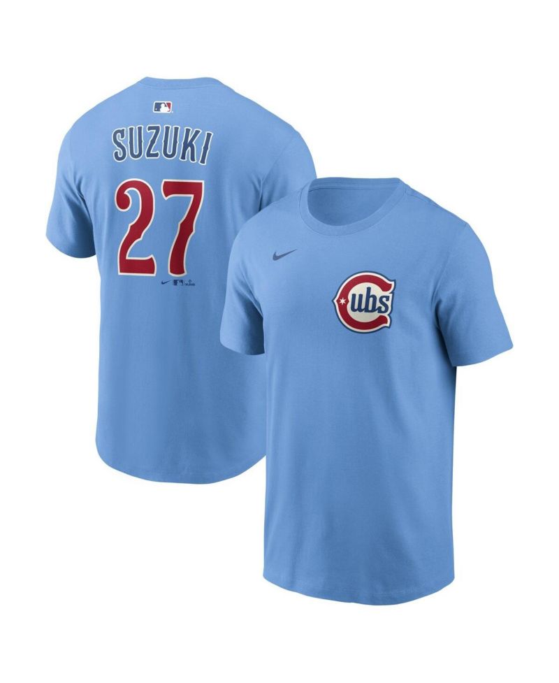 Men's Seiya Suzuki Light Blue Chicago Cubs Name & Number T-Shirt