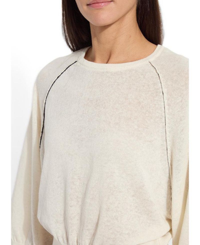 Women's Anabela Oversized Lightweight Raglan Long-Sleeve Linen-Cotton-Blend Sweater