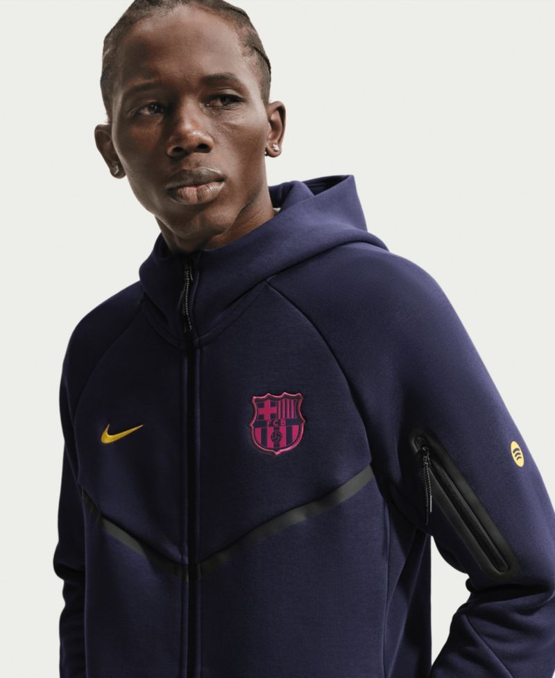 Men's Navy Barcelona Tech Fleece Windrunner Raglan Full-Zip Hoodie