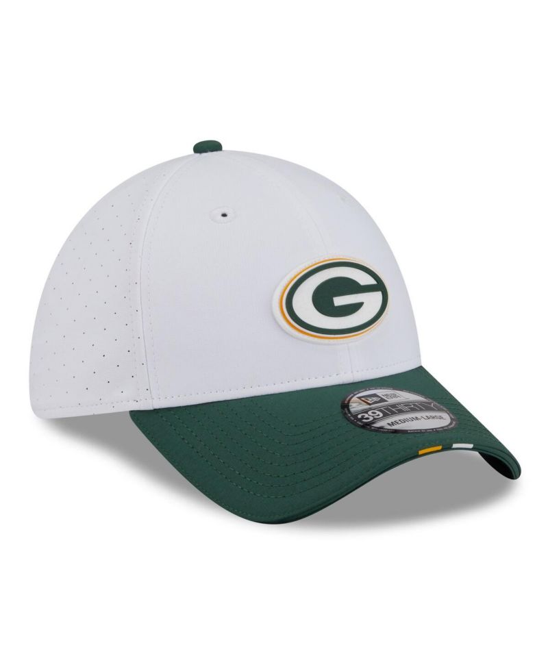 Men's White/Green Bay Packers 2025 NFL Training Camp 39THIRTY Flex Hat