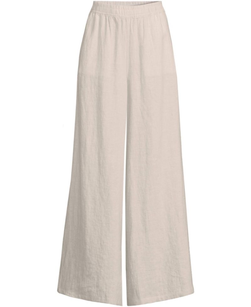 Women's Linen High Rise Palazzo Pants - Set Bottom