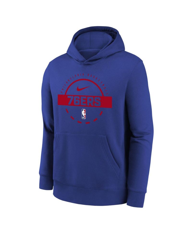 Big Boys and Girls Royal Philadelphia 76ers 2025/26 Club Fleece Practice Hoodie
