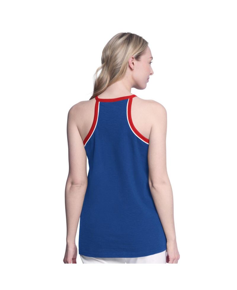 Women's Blue New York Rangers Curveball Racerback Tank Top