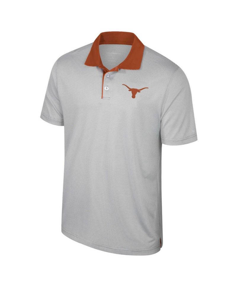 Men's Gray Texas Longhorns Big & Tall Tuck Striped Polo