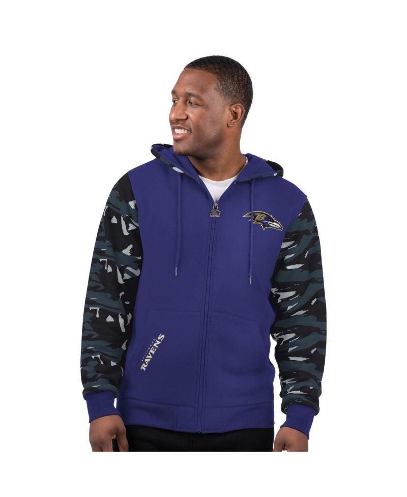 Men's Purple Baltimore Ravens Thursday Night Gridiron Full-Zip Hoodie